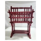 Painted Spool Carved Magazine Rack