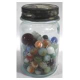 Ball Jar w / Marbles - 5.5" Tall