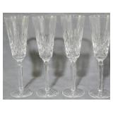 4 Waterford Lismore Tall Fluted Champagnes 8.5"