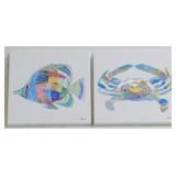 Pair Coastal Wall Art 16x16