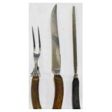 3 Piece Bone Handle Carving Set