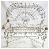 Metal Peacock Garden Bench