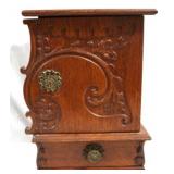 Carved Oak 1 Door & 1 Drawer Cabinet