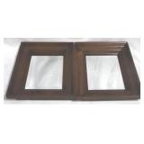 Matching Pair Wood Frame Mirrors - 12.5 x 14.5