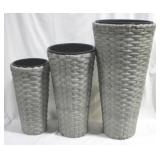 3 pc Set Resin Wicker Planters