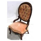 Victorian Walnut Tufted Parlor Chair