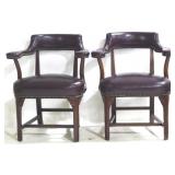 Vintage Pair Arm Chairs 38x27x24