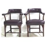 Vintage Pair Arm Chairs 38x27x24