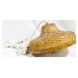 Vintage Wicker Hanging Light 12x13