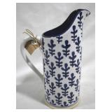 Mudpie Blue & White Pitcher - 10" Tall