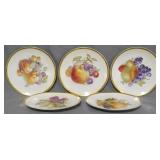 5 Bavaria China Fruit 7.75" Plates