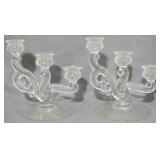 Pr Heisey Cascade Candleholders 7"