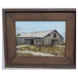 Barn in Wooden Frame 18x22.5