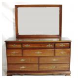 Mahogany Glass Top Dresser & Mirror