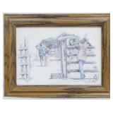 Small Framed Artwork Signed 7x9