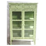Painted Pie Safe Cabinet w/ Glass