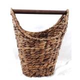 Wicker Basket, Wooden Handle