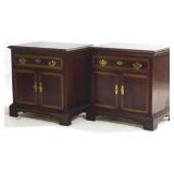 Pair Drexel Banded Inlay Stands