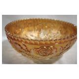 Imperial Rose Carnival Glass Bowl - 7.75"