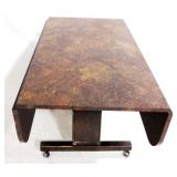 Burl Walnut Drop Side Table