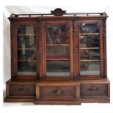 Period Victorian 3 Door Walnut Bookcase