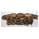 12 Wood Coasters & 12 Wood Napkin Rings