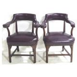 Vintage Pair Arm Chairs 38x27x24