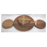 10 pc Wood Plates - 7" & 12" Round