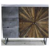 Sunburst Wood & Metal Console (Scratched)