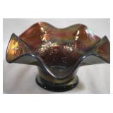 Fenton Holly Carnival Glass Vase - 6.5" x 3.5"