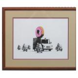 STRAWBERRY DOUGHNUT ESCORT BY BANKSY