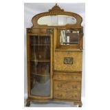 Griffin Carved Oak Side by Side Bookcase