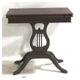 Mahogany Lyre Base Lift Top Game Table