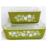 2 Pyrex Crazy Daisy Refrigerator Dishes