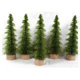 Six Green Christmas Trees