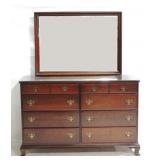 Mahogany Bracket Foot Dresser & Mirror