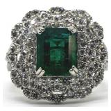 GIA Certified Emerald Platinum Ring