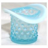 Fenton Opalescent Blue Hobnail Hat 2.5"