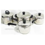 4 Revere Pots with Lids