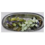 Clusters of Agate Grapes in Silver Plate Tray