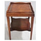 Tooled Leather Top Mahogany End Table