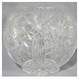 Cut Crystal Rose Bowl Vase 9"
