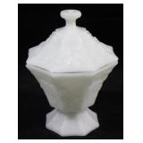 Milk Glass Candy Dish - 8" x 5.5"