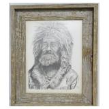 Signed Mountain Man Portrait 20x16
