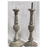 Pair of Wood Candle Prickets - 14"