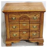 Broyhill Fan Carved 3 Drawer Nightstand