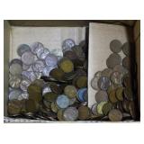 Box of Vintage Pennies and Wheat Pennies