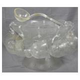 Vintage Punchbowl Set with 11 Cups 9x12"