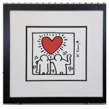 Couple with Heart Giclï¿½e by Keith Haring