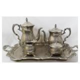 5pc Silver Plate Tea Service Set